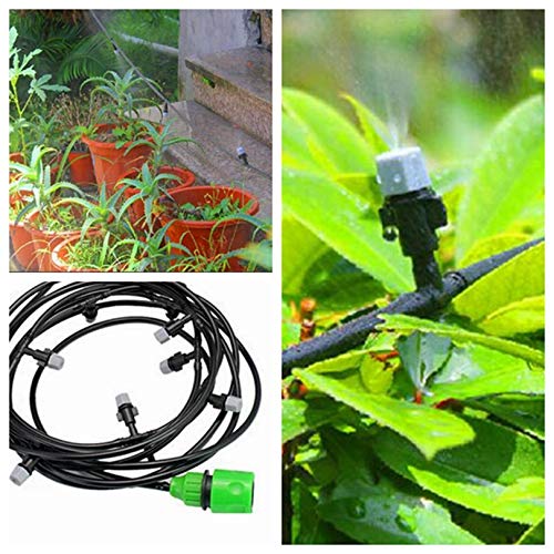 HANDYCRF 10m Garden Hose Micro Irrigation System Garden Flower Watering Sprinkler Kits Spray Cooling System 12pcs Atomizing Nozzles