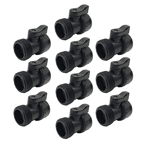 Joes Home 10 Pack Plastic Garden Hose Shut Off Valve Water Shutoff Valve Shut-Off Ball Valve Standard 34 Thread Connector Coupling