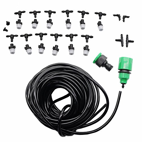 Xigeapg 1 Sets Fog Nozzles Irrigation System Portable Misting Automatic Watering 10M Garden Hose Spray Head With 47mm Tee And Connector