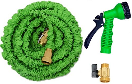 2016 NEW 75 FT Expandable Garden Hose with BRASS FITTINGS Green