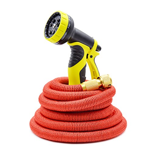Ludan 2016 New 50 Feet Expandable Garden Hose Strongest Expandable Hose With Strong Solid Brass Connectors Fittings