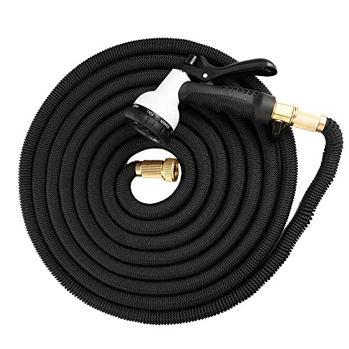 50ft Heavy Duty Expanding Garden Hose Expandable Garden Water Hose With Shut Off Valve Solid Brass Connector And