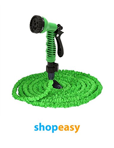 Easy to Use Expandable Hose By ShopEasy Practical Convenient Garden Water Hose With Bonus Sprayer With 7 Watering Modes - Heavy Duty But Incredibly Lightweight12lbs No Kink Flexible