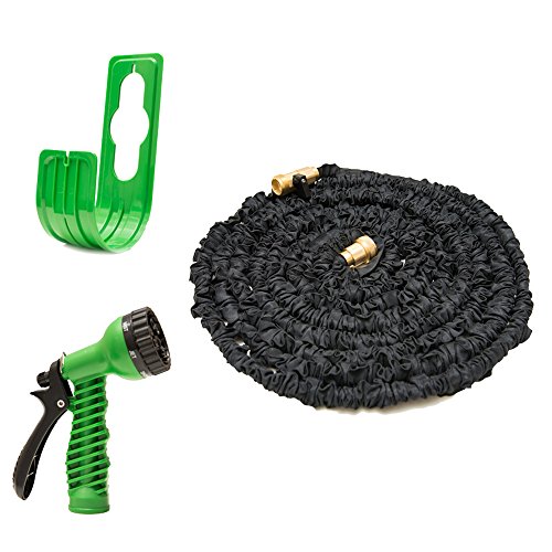 Wetray (tm) Strongest Expandable Garden Water Hose, Tangle Free, Solid Brass Ends, Double Latex Core, Heavy Duty