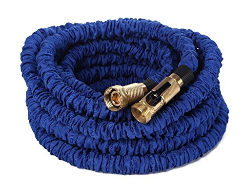 YYSJ Garden hose Heavy Duty Expandable Hose with Safe Brass Connector 100FT Blue
