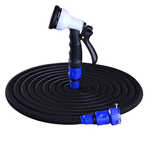 50FT Flexible Expandable Magic Garden Water Hose with 8 Functions Spray Nozzle Shut-off Valve-Blue by Wuudi