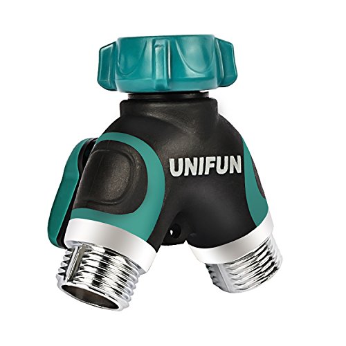 Unifun Hose Splitter 2 Way Water Splitter Zinc Alloy Body With 10 Free Washers And 2 Free Nipples Garden Connector