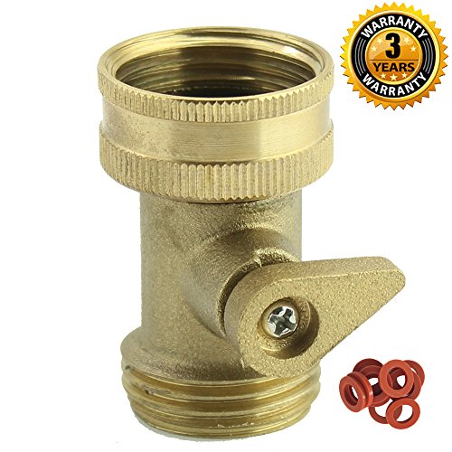 A1006 Heavy Duty Brass Garden Hose Shut Off Valve With Complimentary Garden Hose Washer 10-pc Pack