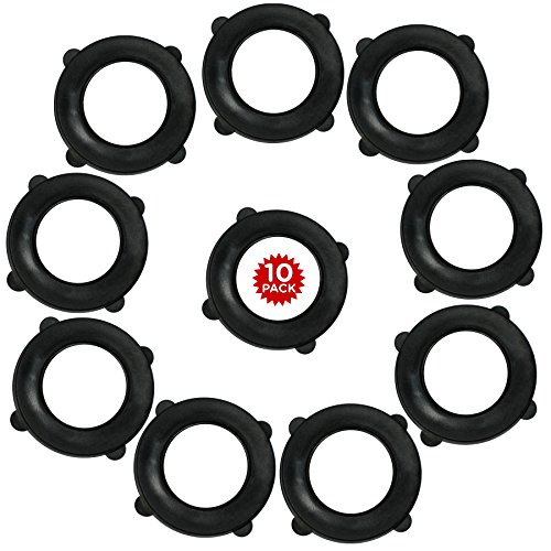 Garden Hose Washers Pack Of 10. Made From Heavy Duty Rubber. Self Locking Tabs Keep Washer Firmly Set Inside Fittings