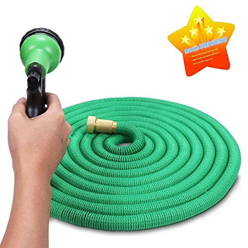 Expandable Hose VANTAKOOL 50FT Strongest Expandable Garden Hose with Double Latex Core Solid Brass Connector and Extra Strength Fabric for Irrigation Watering Flowers and Washing Car Flexible Hose