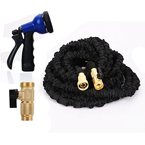 Flexible Garden HoseEaseetop New Magic Expandable Water HoseStrongest Durable TPS Brass Connector Hose With 8 Function Spray Nozzle 50 Feet