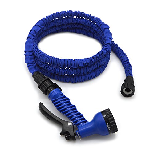 Garden Hose 50 Feet Water Hose Expandable Hose Expandable Garden Hose with Free 7-way Spray Nozzle Rust-free Watering Hose Flexible Hose Blue by Freehawk