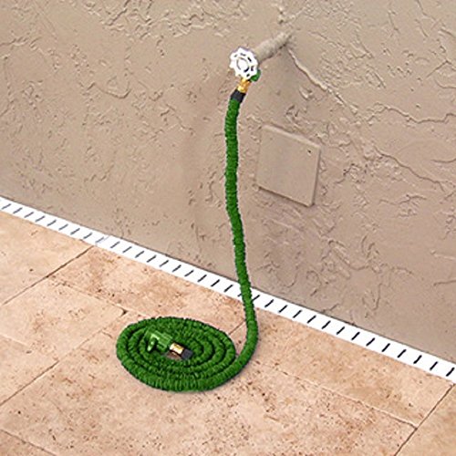 Garden Hose Expandable 100-Ft Expanding Water Hoses Collapsible Heavy Duty Patio Lightweight Green