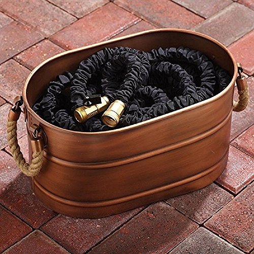 Garden Hose Expandable 25-Ft with Brass Fittings Expanding Water Hoses Black