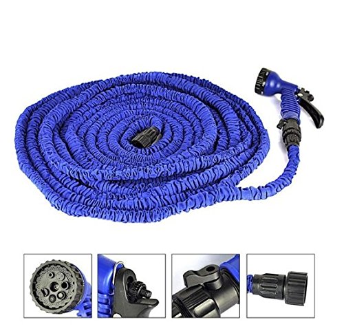 Soled 100ft Latex Expanding Hose Magic Flexible Expandable Garden Water Hose With 8 Functions Spray Nozzle Hose