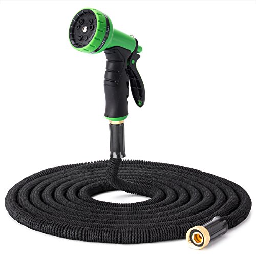 YYGIFT 50 ft Flexible Garden Hose With 9-Function Sprayer - Expanding Pocket Water Hose - Durably Crafted - Anti-BurstCrush-ResistantLeak-ResistantThe Second Generation 2016