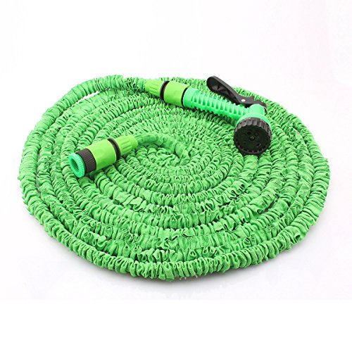 25ft 50ft 75ft 100ft Latex Expanding Flexible Garden Water Hose Pipe W Nozzle green 25 Ft