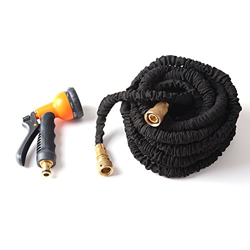 Tech-plus 50ft Super Lightweight Expanding Garden Hose8 Functions Spray Garden Hose Nozzle no Kink Yard Hose