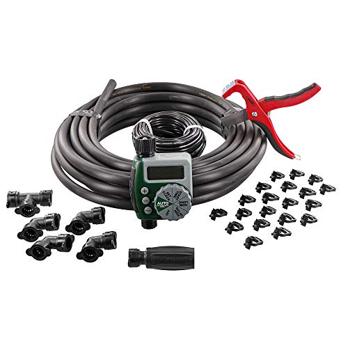 Orbit 61014 Garden Box Drip Watering Hose Faucet Timer Sprinkler Kit Green Gray