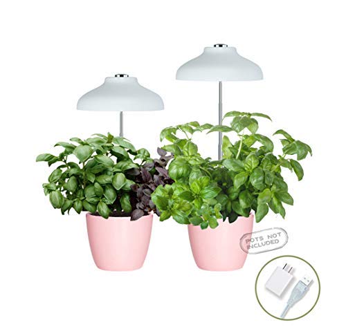 GrowLED LED Umbrella Plant Grow Light Herb Garden Height Adjustable Automatic Timer 5V Low Safe Voltage Ideal for Plant Grow Novice Or Enthusiasts Various Plants DIY Decoration Pack of 2