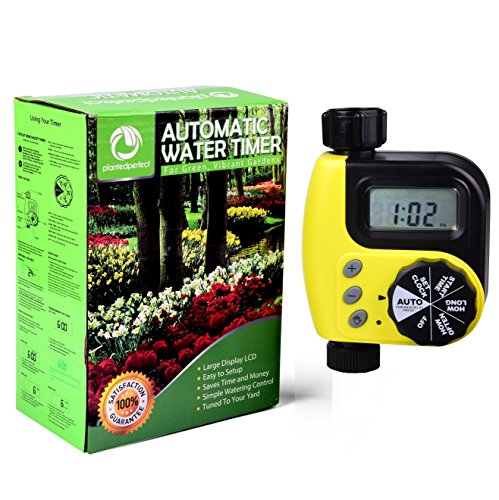 AUTOMATIC WATER TIMER â€“ Digital Irrigation System Valve For Controlled Watering - Intelligent Sprinkler and Hose Controller High Contrast LCD Display â€“ FREE Garden Ebook Bundle