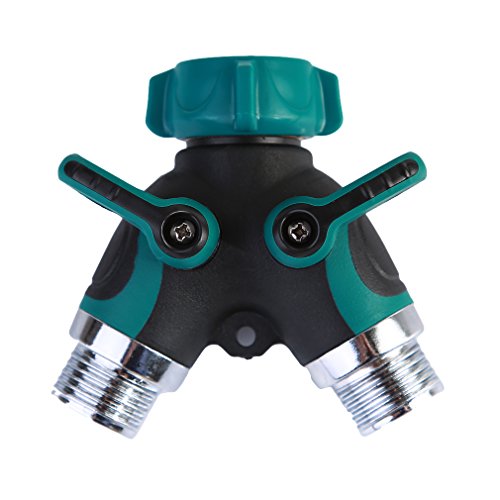 EH-LIFE 2 Way Garden Hose Splitter Hose Connectors for Your Soaker Hose Outdoor Faucet Sprinkler Drip Irrigation Systems Comes with 3 Rubber Washers