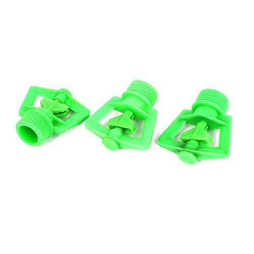 Lawn Irrigation Plastic Rotation Water Sprinkler Head Green 3 Pcs