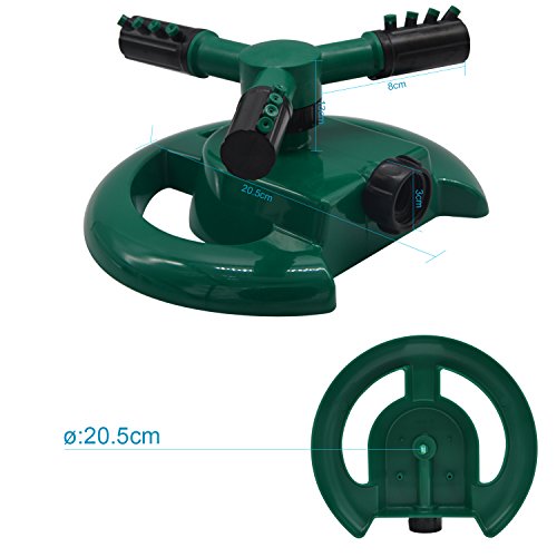 Lawn SprinklerAutomatic Rotary Three Arm Sprinkler Heads 360 Degree ABS Base Garden Sprayer Water Sprinklers