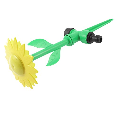 Sunflower Shaped 25mm Male Thread Water Sprinkler Head Green Yellow