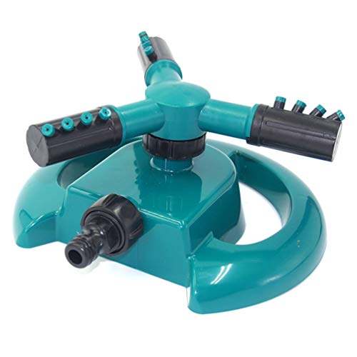 Cabilock 1Pcs Lawn Sprinkler Watering Plastic Portable Automatic Garden Nozzle Water Sprinkler with Three Arms