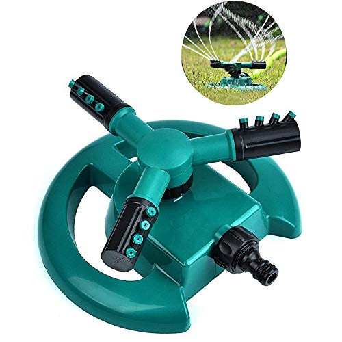 Wllsagl Xouwvpm Lawn Sprinkler Garden Sprinkler Head Automatic Water Sprinklers 360°Rotation Trident Rotary Sprinkler green