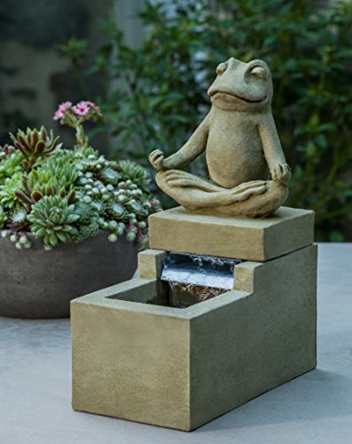 Campania International FT-253-EM Mini Element Zen Frog Fountain English Moss Finish