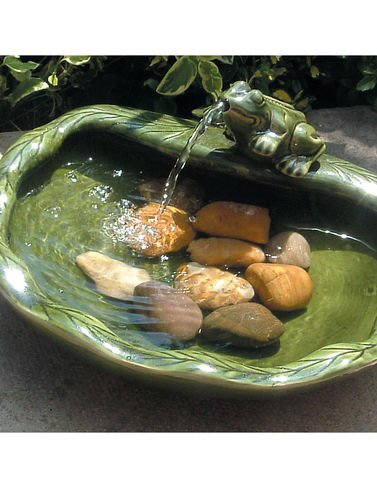 Ceramic Solar Frog Fountain