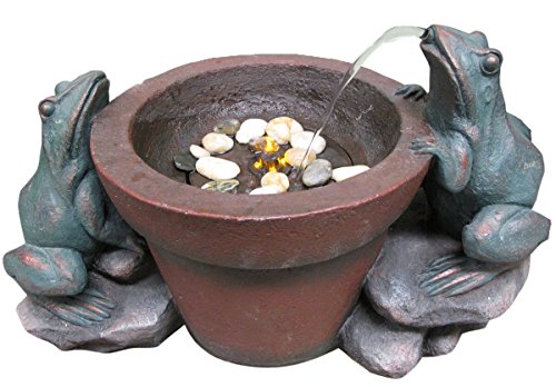 Welland 23&quot Two Bronze Frogs Playing Water Fountain