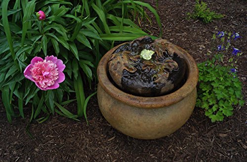 HENRI STUDIO Maple Leaf Patio Bubbler Fountain 5323F2A Shown in Relic Hi-Tone RH