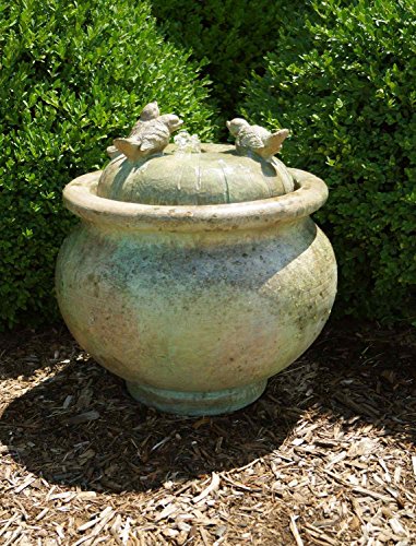 Henri Studio 2 Piece Birds Patio Bubbler Fountain Trevia Greystone