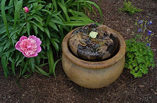 Henri Studio 2 Piece Maple Leaf Patio Bubbler Fountain Relic Terra