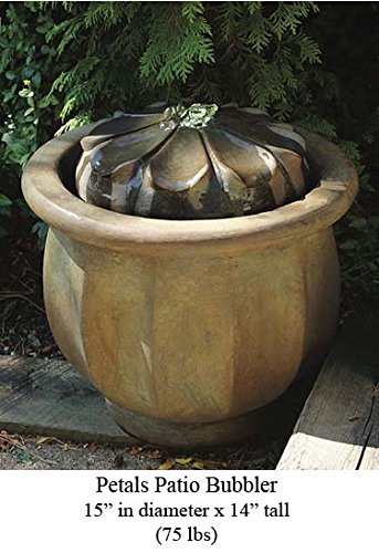 Henri Studio 2 Piece Petals Patio Bubbler Fountain Relic Lava