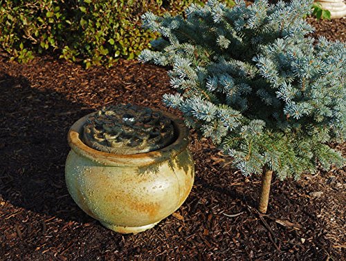 Henri Studio Dahlia Patio Bubbler Fountain - 5327F2A - Shown in Relic Nebbia RN