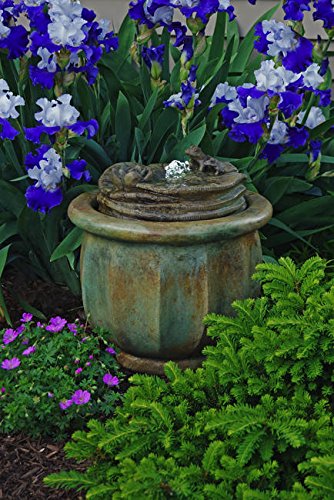 Henri Studio Frogs Patio Bubbler Fountain - 5325F2A - Shown in Relic Nebbia RN