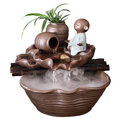 SFXYJ Tabletop Zen Fountain - Indoor Relaxation Fountain Waterfall - Feng Shui Ornaments with Water Pump - Ideal Birthday Anniversary Or Wedding Present
