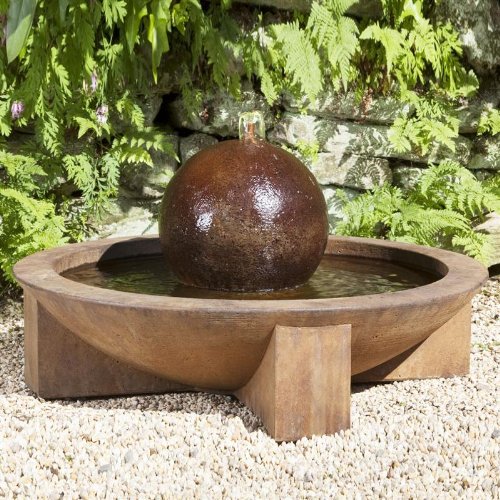 Zen Low Cast Stone Sphere Fountain Finish: Terra Nera