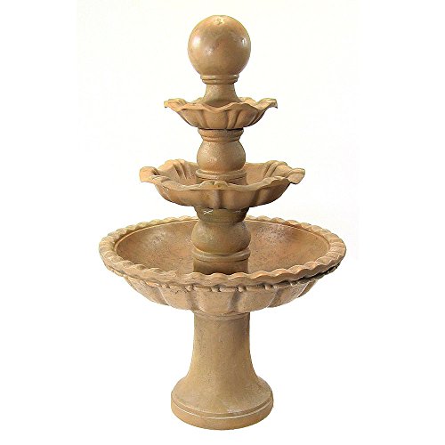 Sunnydaze Three-Tier Ball Fountain 52 Inch Tall