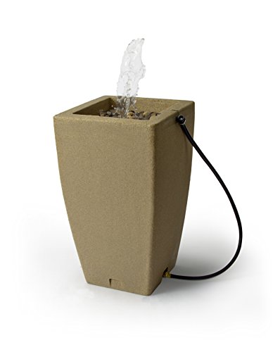Algreen Products Madison Rain Barrel Fountain 49-Gallon Sandstone