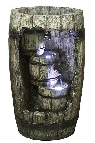 All Line Cut-Away Barrel Fountain with LED Light