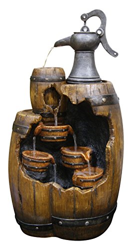 Alpine Old Fashion Pump Pouring Barrel Fountain