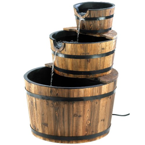 Rustic Triple Barrel Fountain