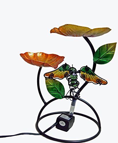 Continental Art Center Metal And Glass Hummingbird Fountain 10 By 10 By 15-inch
