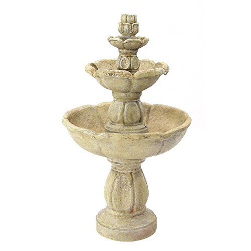 Sunnydaze Birds Delight Outdoor Water Fountain 35 Inch Tall