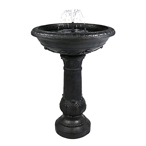 Sunnydaze Oasis Solar-on-demand Bird Bath Water Fountain 26 Inch Tall